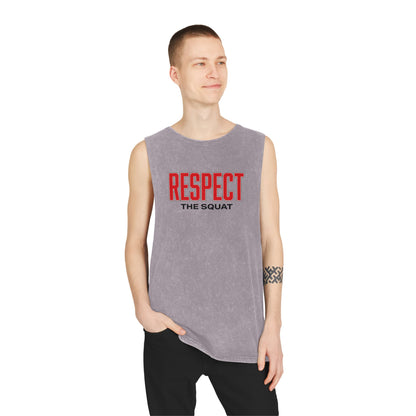 Respect the Squat Stonewash Tank — Gym Workout Muscle Tank Top