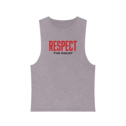 Respect the Squat Stonewash Tank — Gym Workout Muscle Tank Top