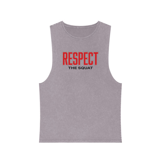 Respect the Squat Stonewash Tank — Gym Workout Muscle Tank Top