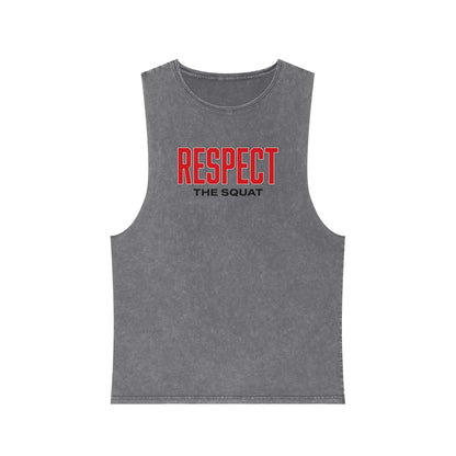 Respect the Squat Stonewash Tank — Gym Workout Muscle Tank Top