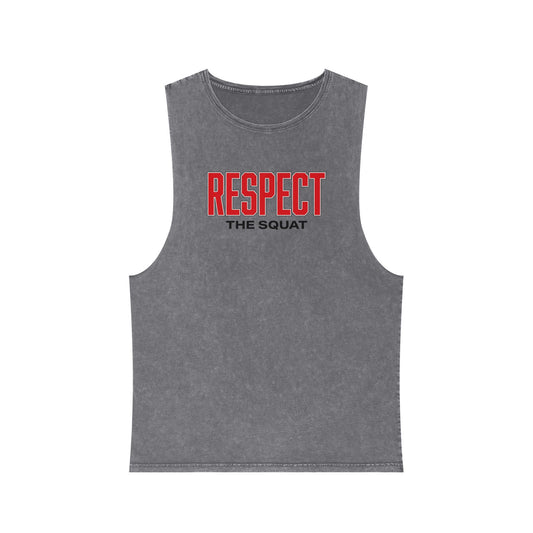 Respect the Squat Stonewash Tank — Gym Workout Muscle Tank Top