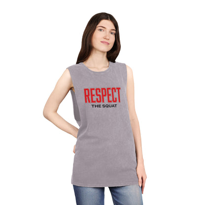 Respect the Squat Stonewash Tank — Gym Workout Muscle Tank Top